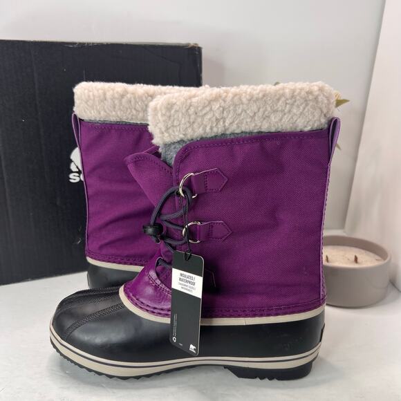 Sorel Yoot Pac Nylon Boot Waterproof Wild Iris/Dark Plum Kids 7 NWB - Picture 5 of 9